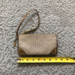 Coach gold metallic wristlet